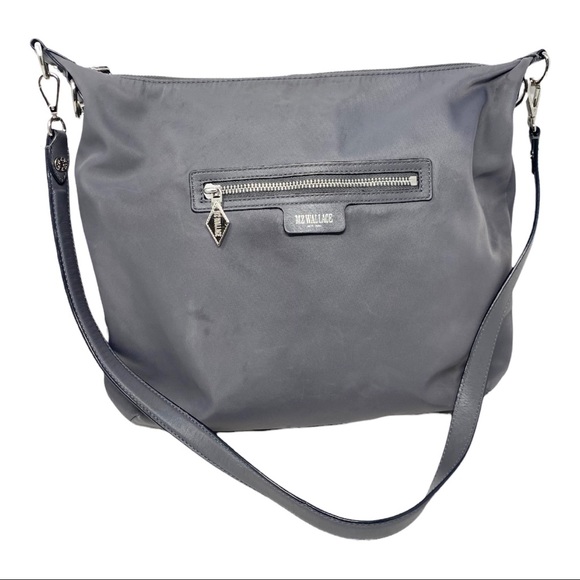 MZ Wallace slate gray Sienna Bedford hobo bag